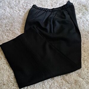 Pendleton 100% Virgin‎ Wool Pleated Front Elastic Waist Pants Black Size 12